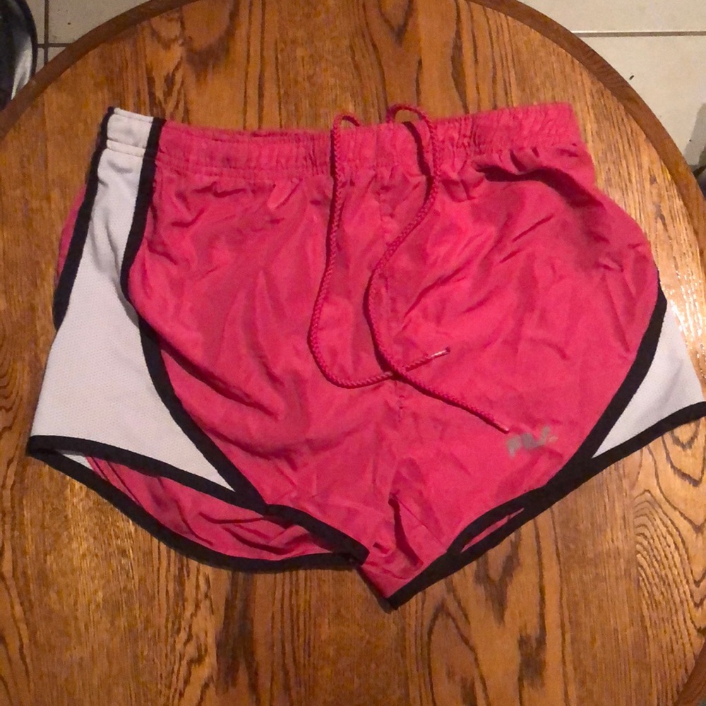 pink fila running shorts